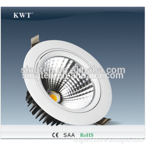 CE/RoHS/SAA High Power Good Price Rotatable Commercial COB LED Downlight